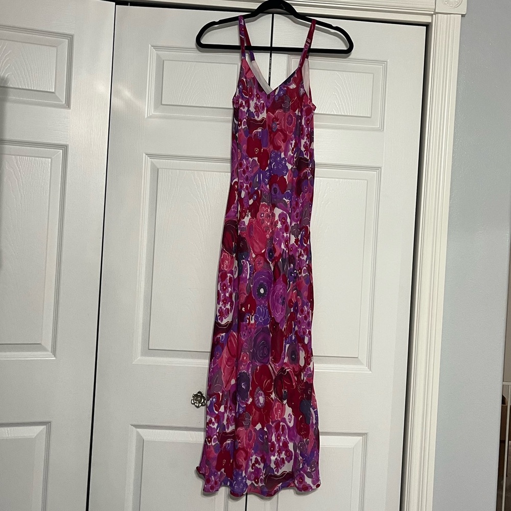 Vintage Floral Pink Maxi Dress